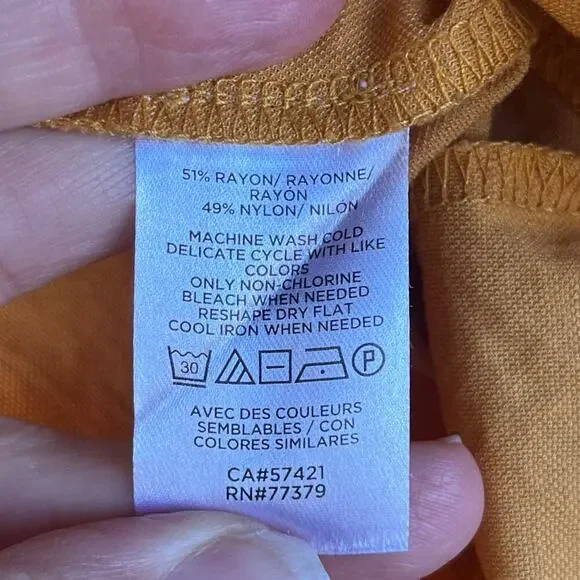 Ann Taylor Women's Mustard Yellow Peplum Waist Top Size S - Picture 10 of 10